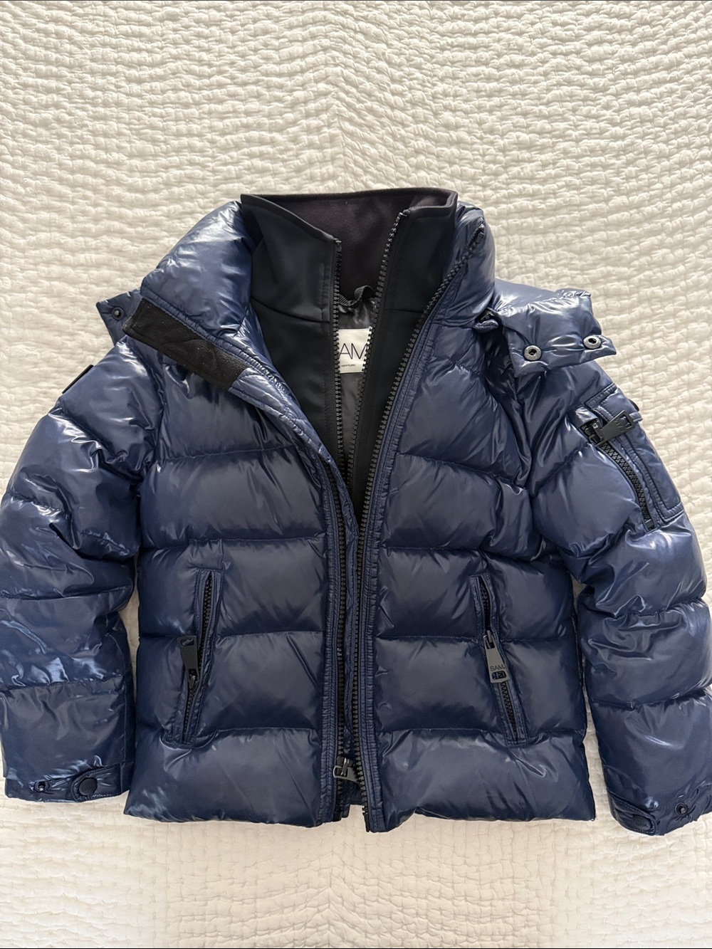 SAM. Kids Shiny Navy Blue Quilted Puffer Jacket